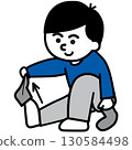 Taking off (socks) | Changing clothes action card and visual support icon (Change of clothes) 130584498