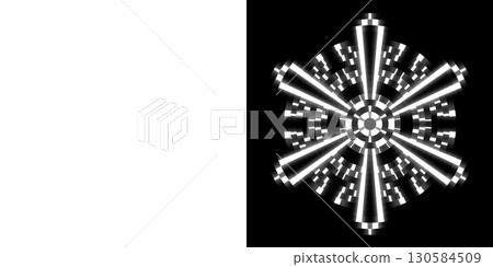 發光的放射狀圖案,左側為透明背景,右側為黑色背景 發光的放射狀圖案,左側為透明背景,右側為黑色背景 130584509