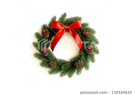 Wreaths: Christmas decorations, landscapes, and images expressing the winter season 130584639