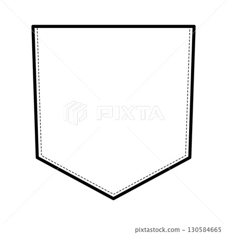 Angled Jeans Top-stitched Patch Pocket technical fashion illustration. Flat apparel template front view. Women, Angled Jeans Top-stitched Patch Pocket technical fashion illustration. Flat apparel template front view. Women, 130584665