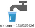 Water station color icon illustration with tap and cup 130585426