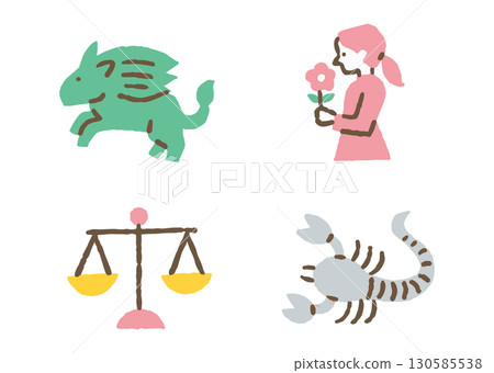 Leo, Virgo, Libra, Scorpio illustrations_color 130585538