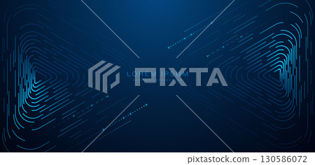 Abstract blue glowing geometric lines on dark blue background. Modern futuristic graphic. Hi-tech digital technology concept. Vector illustration Abstract blue glowing geometric lines on dark blue background. Modern futuristic graphic. Hi-tech digital technology concept. Vector illustration 130586072
