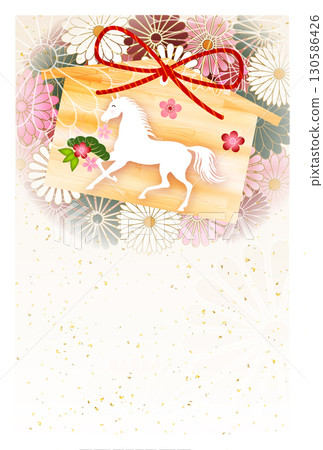 Horse New Year's card zodiac background 130586426