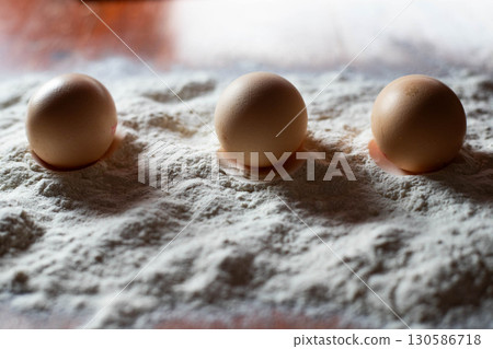 Fresh Brown Eggs on Rustic Wooden Table Natural Farmhouse Style Fresh Brown Eggs on Rustic Wooden Table Natural Farmhouse Style 130586718