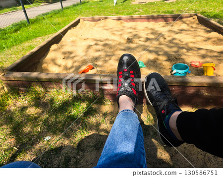 Couple Wearing Sneakers Walking Together, Urban Lifestyle 130586751