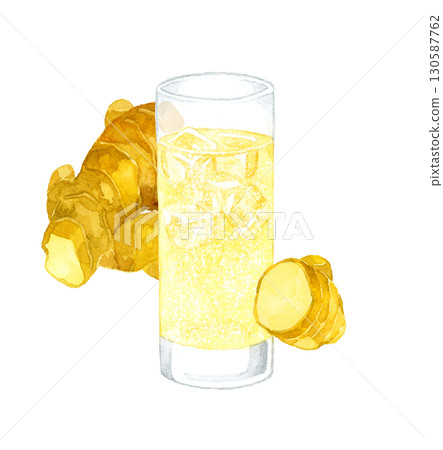 薑汁汽水和薑汁飲料手繪水彩插圖 薑汁汽水和薑汁飲料手繪水彩插圖 130587762