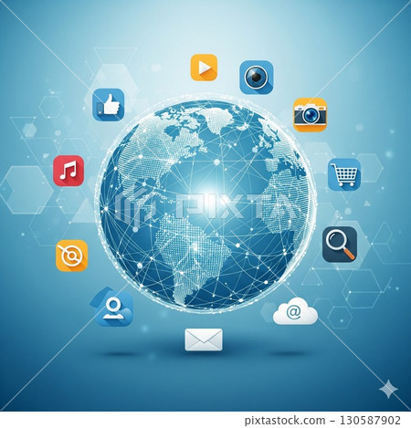 Networks and network images, various networks 130587902