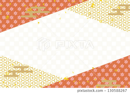 Japanese pattern New Year's card gold background 130588267