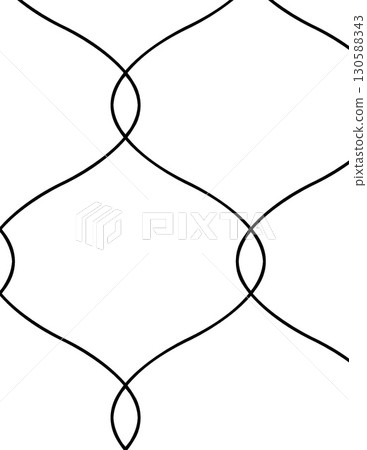 abstract black and white geometric pattern with curved lines and loops for modern design 130588343