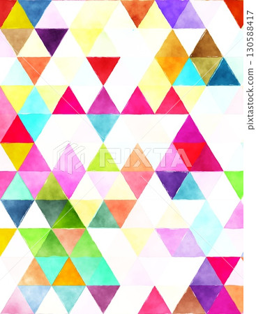 colorful geometric pattern of triangles in an abstract mosaic design 130588417