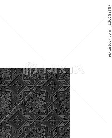 intricate black and white geometric tile pattern with floral motifs and symmetrical designs for decorative flooring intricate black and white geometric tile pattern with floral motifs and symmetrical designs for decorative flooring 130588887