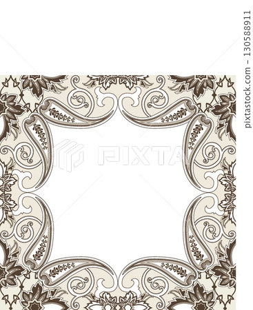 ornate vintage floral frame decorative border for invitations or artwork 130588911