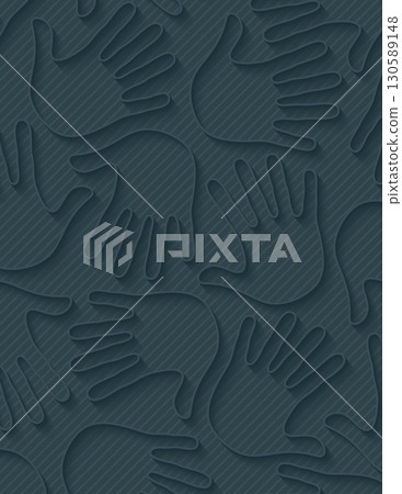 artistic pattern of raised hands silhouettes on textured background for creative design 130589148