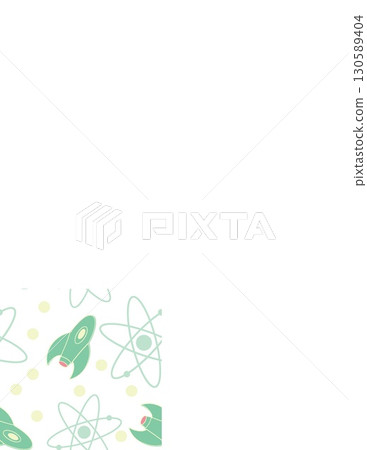 educational illustration of atomic models and space concepts with vibrant science icons educational illustration of atomic models and space concepts with vibrant science icons 130589404
