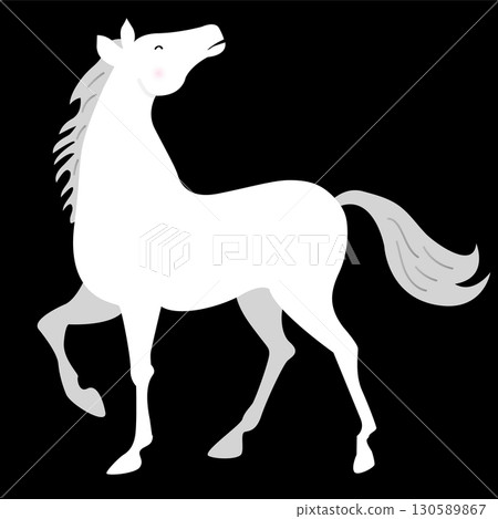 Horse New Year's card zodiac icon Horse New Year's card zodiac icon 130589867