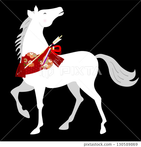 Horse New Year's card zodiac icon Horse New Year's card zodiac icon 130589869