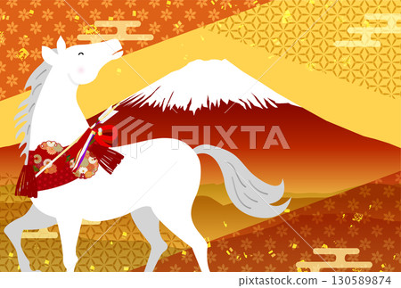 Horse New Year's card zodiac background Horse New Year's card zodiac background 130589874