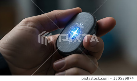 Secured authentication concept displaying technology of digital identification and cybersecurity Secured authentication concept displaying technology of digital identification and cybersecurity 130589974
