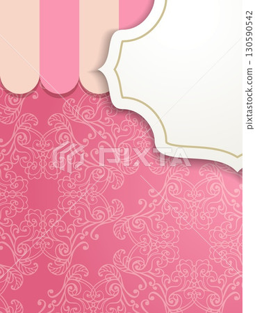 elegant pink background with ornate floral pattern and decorative border elegant pink background with ornate floral pattern and decorative border 130590542