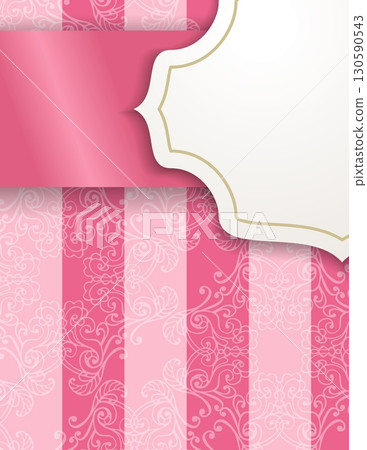 elegant pink floral patterned scrapbook background with decorative frame 130590543