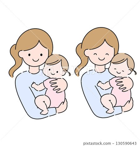 一位抱著嬰兒的母親 130590643
