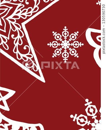 beautiful red and white Christmas holiday themed decorative snowflakes and patterns 130590730