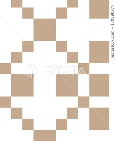 abstract geometric pattern with beige and white pixelated shapes forming a symmetrical design abstract geometric pattern with beige and white pixelated shapes forming a symmetrical design 130590777