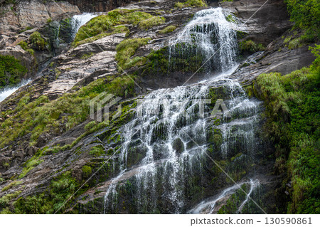 Elegant Okawa Falls, one of Japan's top 100 waterfalls, Yakushima National Park (Summer) 130590861