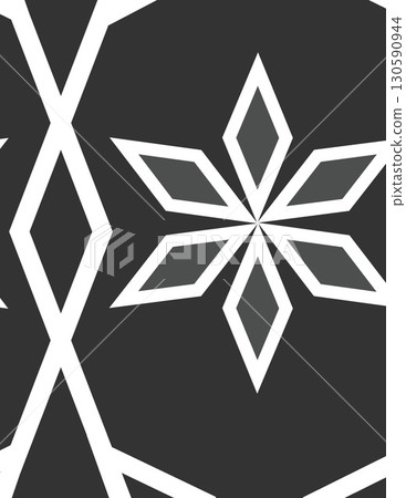 close-up of geometric snowflake pattern on dark background for winter decoration close-up of geometric snowflake pattern on dark background for winter decoration 130590944