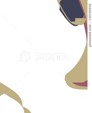 abstract minimalist illustration of a woman's face with subtle color accents abstract minimalist illustration of a woman's face with subtle color accents 130590956