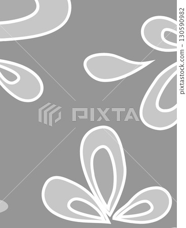 abstract floral pattern with white outlines on gray background for design abstract floral pattern with white outlines on gray background for design 130590982