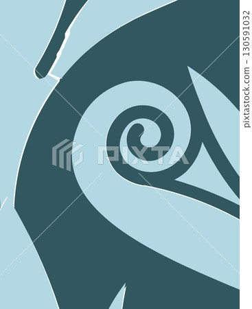 abstract minimalist swirls and curves with calming blue tones 130591032