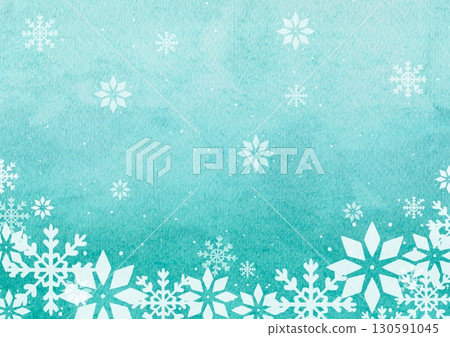 水彩雪花背景圖 130591045
