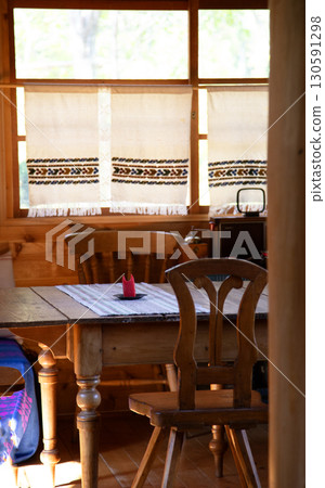 Log cabin table set 130591298