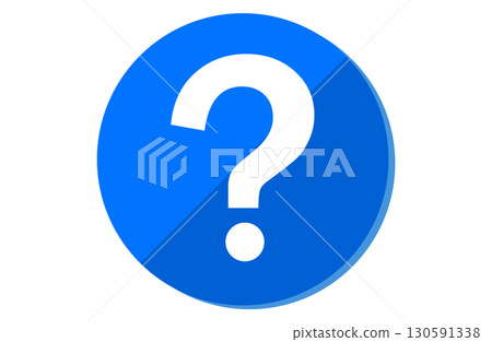 White question mark icon in a blue circle 130591338