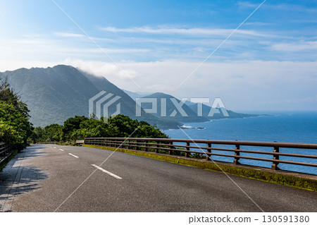 Summer scenery of Yakushima World Natural Heritage Site, summer sky, sea and mountains Summer scenery of Yakushima World Natural Heritage Site, summer sky, sea and mountains 130591380
