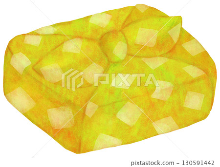 帶圖案的午餐盒包裝紙插圖（黃色） 130591442