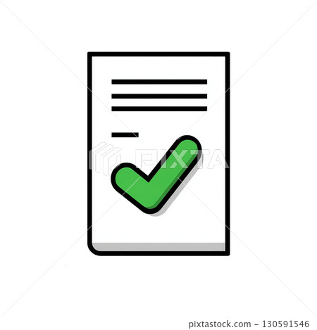 Check mark document icon illustration material (approved, completed, passed) Check mark document icon illustration material (approved, completed, passed) 130591546