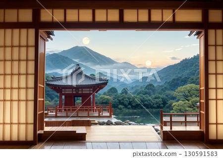 從大廳望去，宛如山水畫般的夢幻景觀 130591583