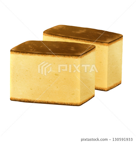 Nagasaki's famous Castella cake illustration Nagasaki's famous Castella cake illustration 130591933