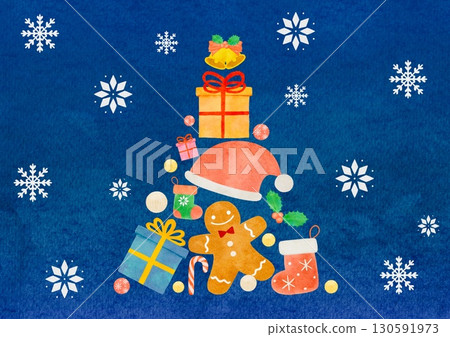 水彩聖誕插畫 130591973