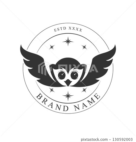 Owl logo design vector black and white Owl logo design vector black and white 130592003