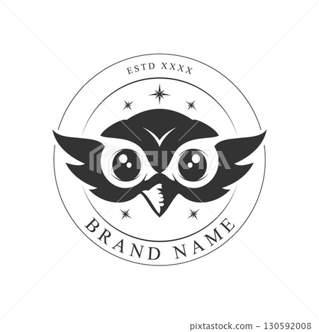 Owl logo design vector black and white Owl logo design vector black and white 130592008