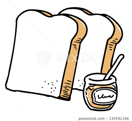 兩片麵包和草莓醬_純色 兩片麵包和草莓醬_純色 130592166