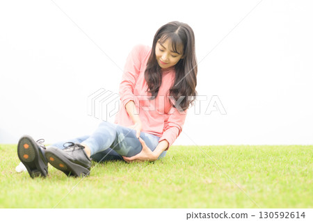 Woman getting a massage after exercise Woman getting a massage after exercise 130592614