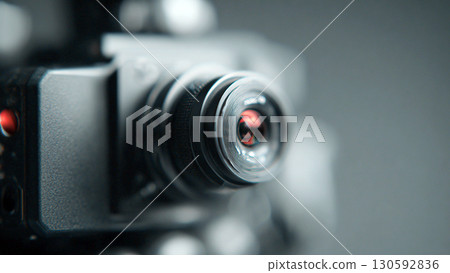 Close-up of camera lens with sharp focus on photography equipment and technology concept 130592836