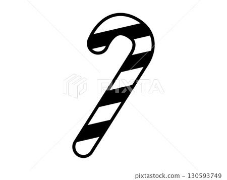 Candy cane icon monochrome 130593749