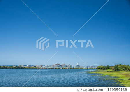 Yodo River Scenery Osaka City Yodo River Scenery Osaka City 130594186