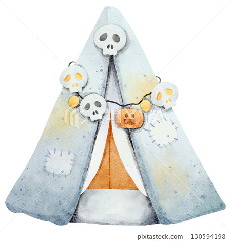 Watercolor Halloween Camping Tent 130594198